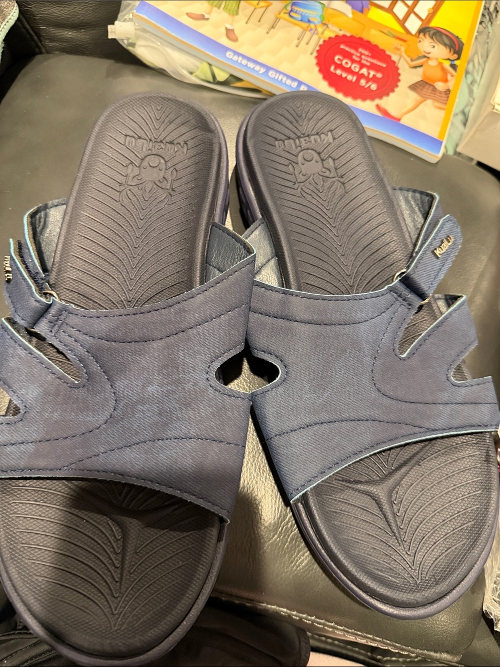 Kuailu Comfort Slide Sandals for Women - Navy